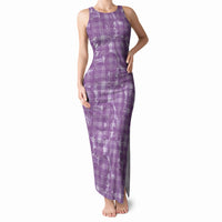 Poni Hawaii Breadfruit Palaka Motifs Tank Maxi Dress LT14 Women Purple - Polynesian Pride