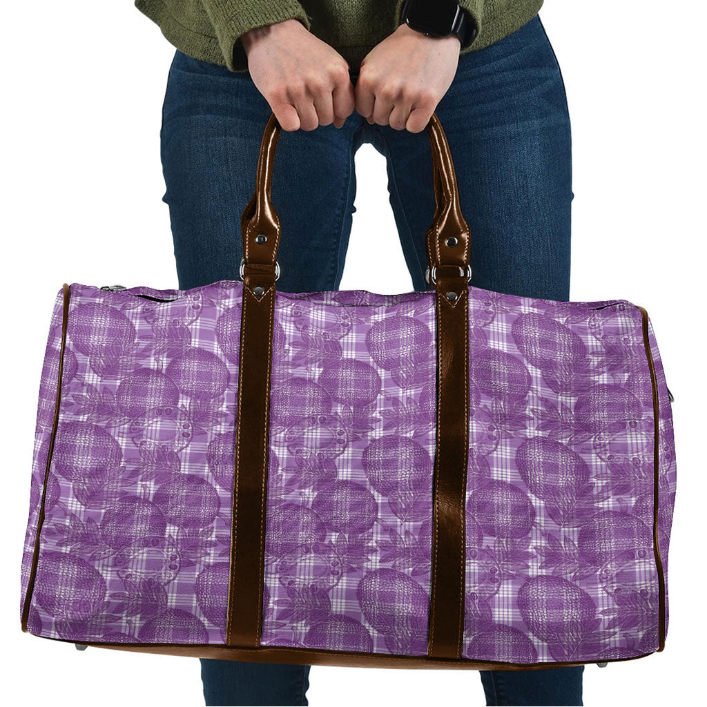 Poni Hawaii Breadfruit Palaka Motifs Travel Bag LT14 Purple - Polynesian Pride