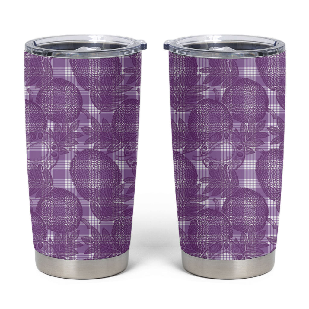 Poni Hawaii Breadfruit Palaka Motifs Tumbler Cup LT14 Purple - Polynesian Pride
