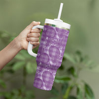 Poni Hawaii Breadfruit Palaka Motifs Tumbler With Handle LT14 - Polynesian Pride