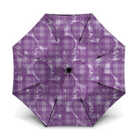 Poni Hawaii Breadfruit Palaka Motifs Umbrella LT14 One Size Folded 11.42 inch Opened Diameter 37.4 inch Purple - Polynesian Pride