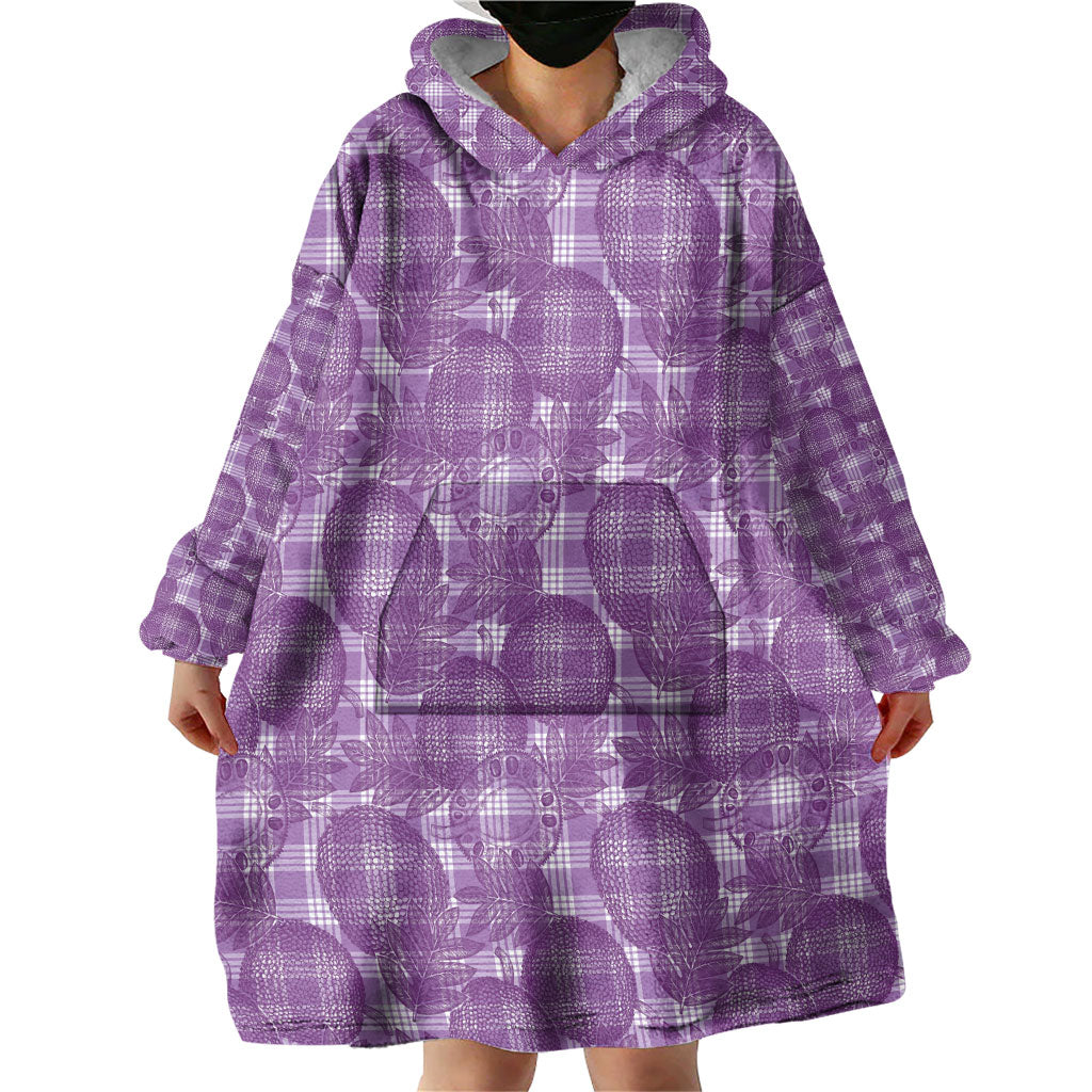 Poni Hawaii Breadfruit Palaka Motifs Wearable Blanket Hoodie LT14 - Polynesian Pride