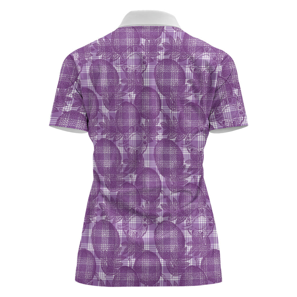 Poni Hawaii Breadfruit Palaka Motifs Women Polo Shirt LT14 - Polynesian Pride
