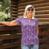 Poni Hawaii Breadfruit Palaka Motifs Women Polo Shirt LT14 - Polynesian Pride