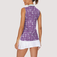 Poni Hawaii Breadfruit Palaka Motifs Women Sleeveless Polo Shirt LT14 - Polynesian Pride
