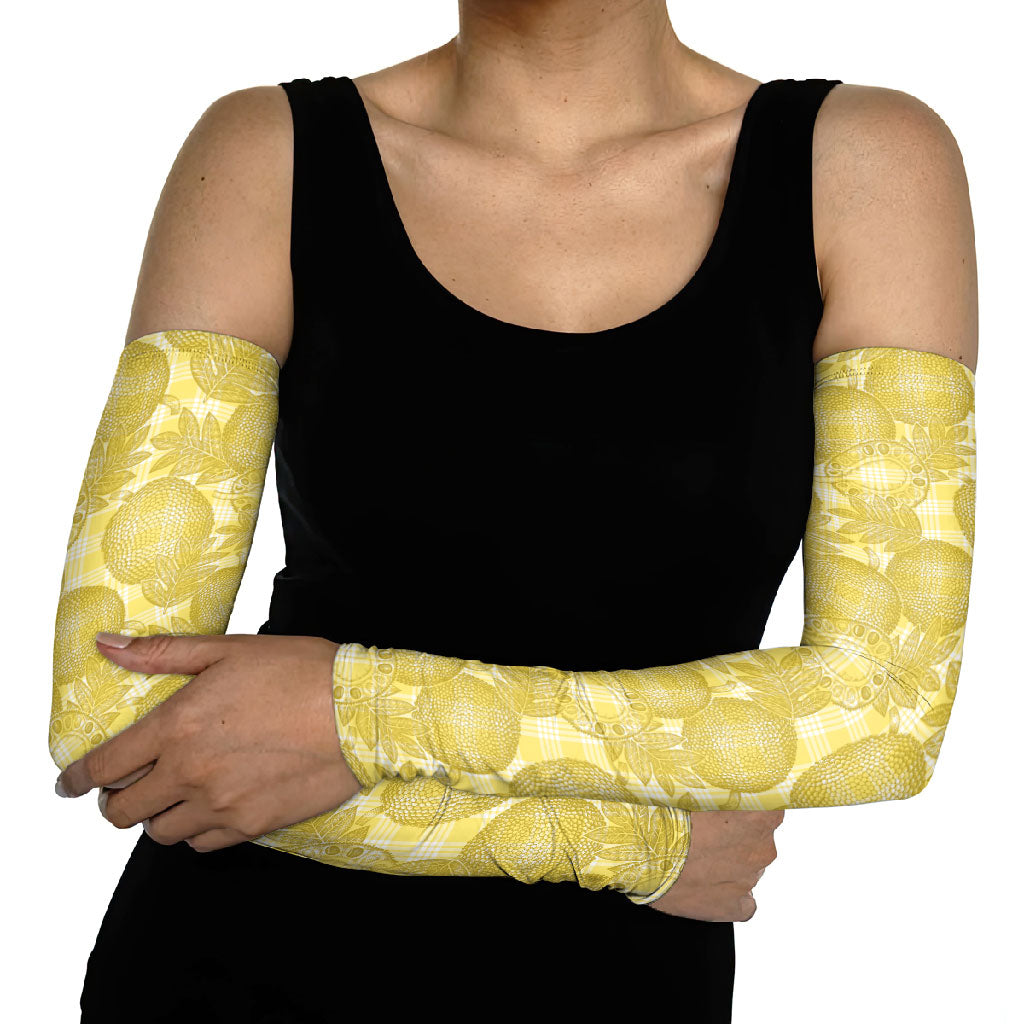 Melemele Hawaii Breadfruit Palaka Motifs Arm Sleeves LT14 - Polynesian Pride