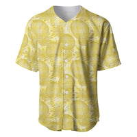 Melemele Hawaii Breadfruit Palaka Motifs Baseball Jersey LT14 Yellow - Polynesian Pride