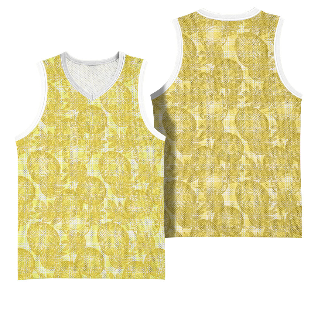 Melemele Hawaii Breadfruit Palaka Motifs Basketball Jersey LT14 - Polynesian Pride