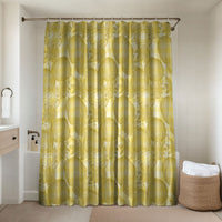 Melemele Hawaii Breadfruit Palaka Motifs Bathroom Set LT14 Shower Curtain Only Yellow - Polynesian Pride