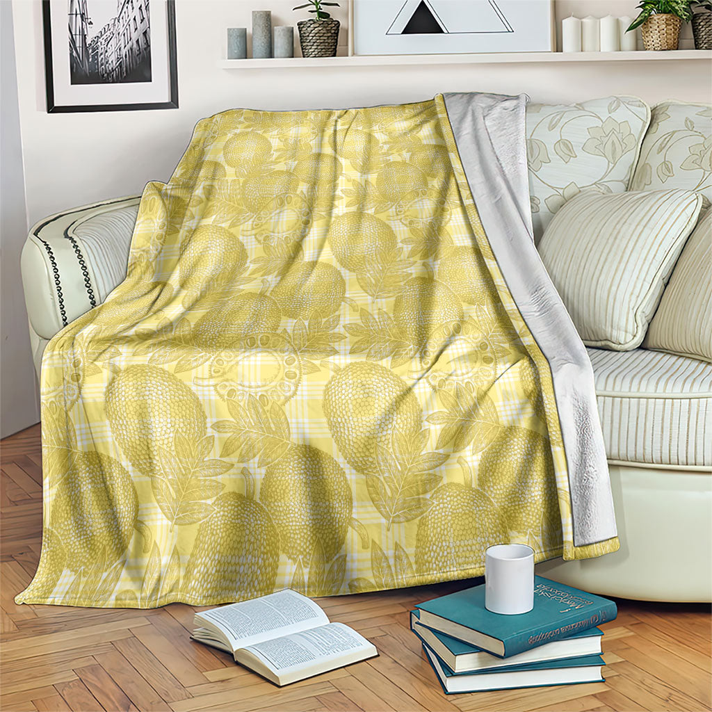 Melemele Hawaii Breadfruit Palaka Motifs Blanket LT14 Yellow - Polynesian Pride