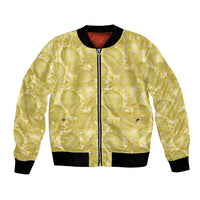 Melemele Hawaii Breadfruit Palaka Motifs Bomber Jacket LT14 Unisex Yellow - Polynesian Pride