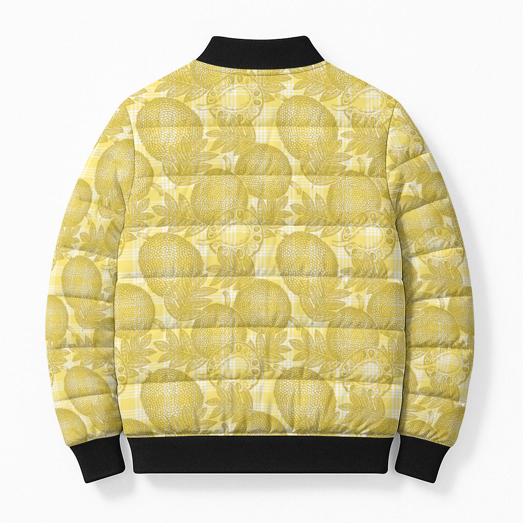Melemele Hawaii Breadfruit Palaka Motifs Bomber Puffer Jacket LT14 - Polynesian Pride