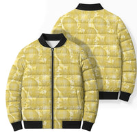 Melemele Hawaii Breadfruit Palaka Motifs Bomber Puffer Jacket LT14 - Polynesian Pride