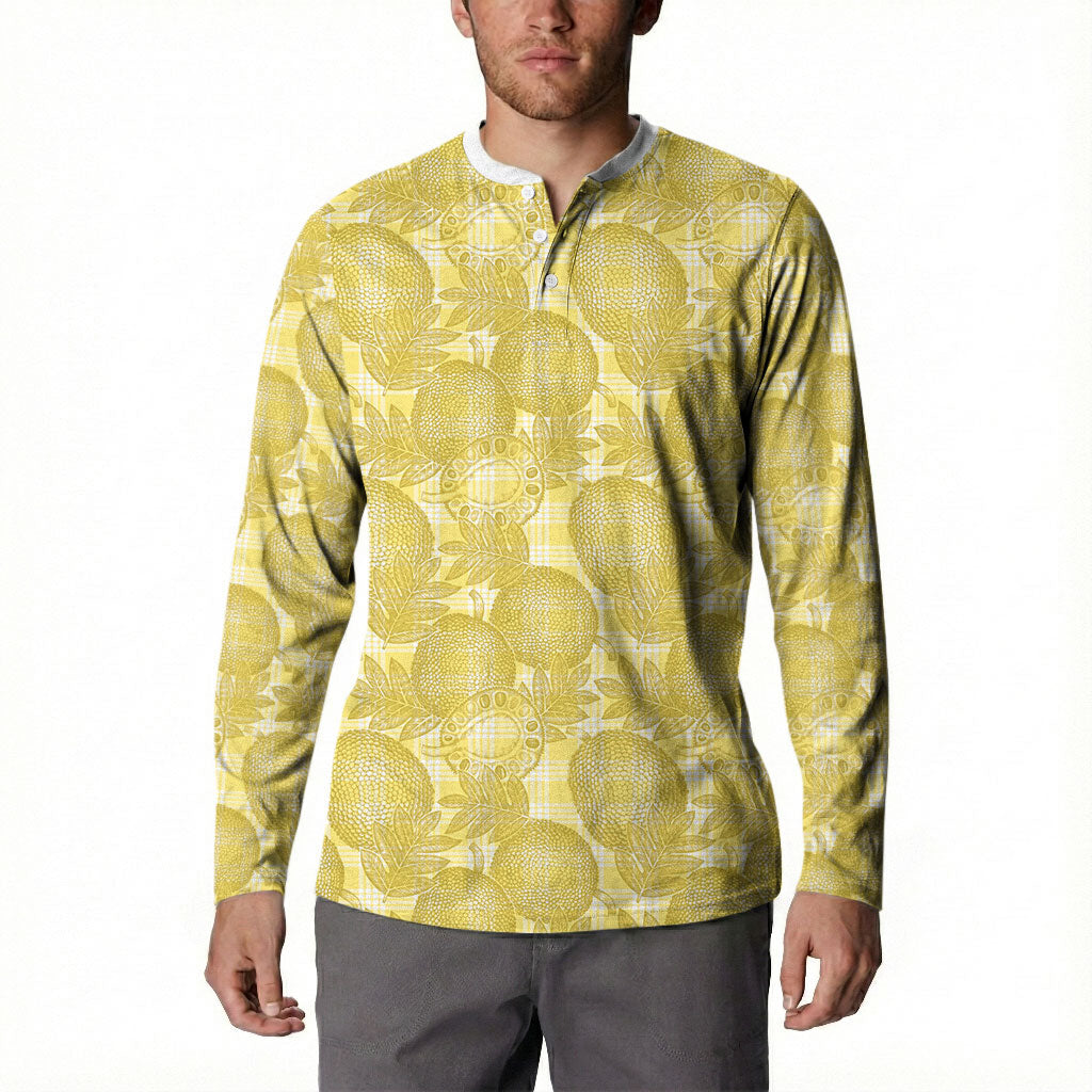Melemele Hawaii Breadfruit Palaka Motifs Button Sweatshirt LT14 - Polynesian Pride