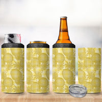 Melemele Hawaii Breadfruit Palaka Motifs 4 in 1 Can Cooler Tumbler LT14 - Polynesian Pride