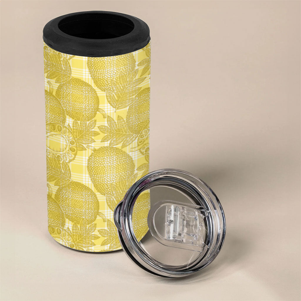Melemele Hawaii Breadfruit Palaka Motifs 4 in 1 Can Cooler Tumbler LT14 - Polynesian Pride