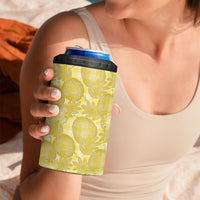 Melemele Hawaii Breadfruit Palaka Motifs 4 in 1 Can Cooler Tumbler LT14 - Polynesian Pride