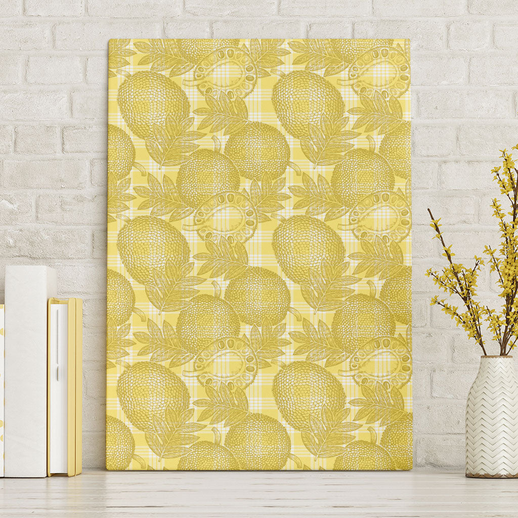 Melemele Hawaii Breadfruit Palaka Motifs Canvas Wall Art