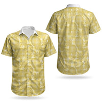 Melemele Hawaii Breadfruit Palaka Motifs Couples Matching Off Shoulder Maxi Dress and Hawaiian Shirt LT14 - Polynesian Pride
