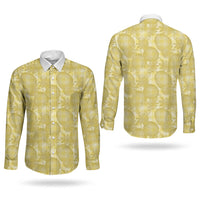 Melemele Hawaii Breadfruit Palaka Motifs Couples Matching Puletasi and Long Sleeve Button Shirt LT14 - Polynesian Pride
