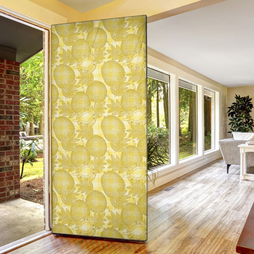 Melemele Hawaii Breadfruit Palaka Motifs Door Cover LT14 - Polynesian Pride