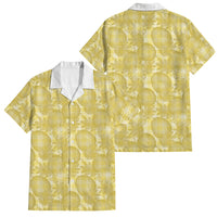 Melemele Hawaii Breadfruit Palaka Motifs Family Matching Mermaid Dress and Hawaiian Shirt LT14 Dad's Shirt - Short Sleeve Yellow - Polynesian Pride