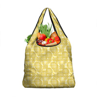 Melemele Hawaii Breadfruit Palaka Motifs Grocery Bag LT14 1-pack One Size Yellow - Polynesian Pride