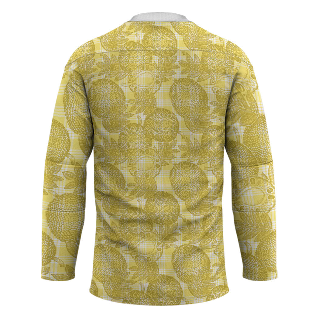 Melemele Hawaii Breadfruit Palaka Motifs Hockey Jersey LT14 - Polynesian Pride