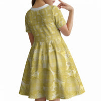 Melemele Hawaii Breadfruit Palaka Motifs Kid Short Sleeve Dress LT14 - Polynesian Pride