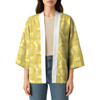 Melemele Hawaii Breadfruit Palaka Motifs Kimono LT14 - Polynesian Pride