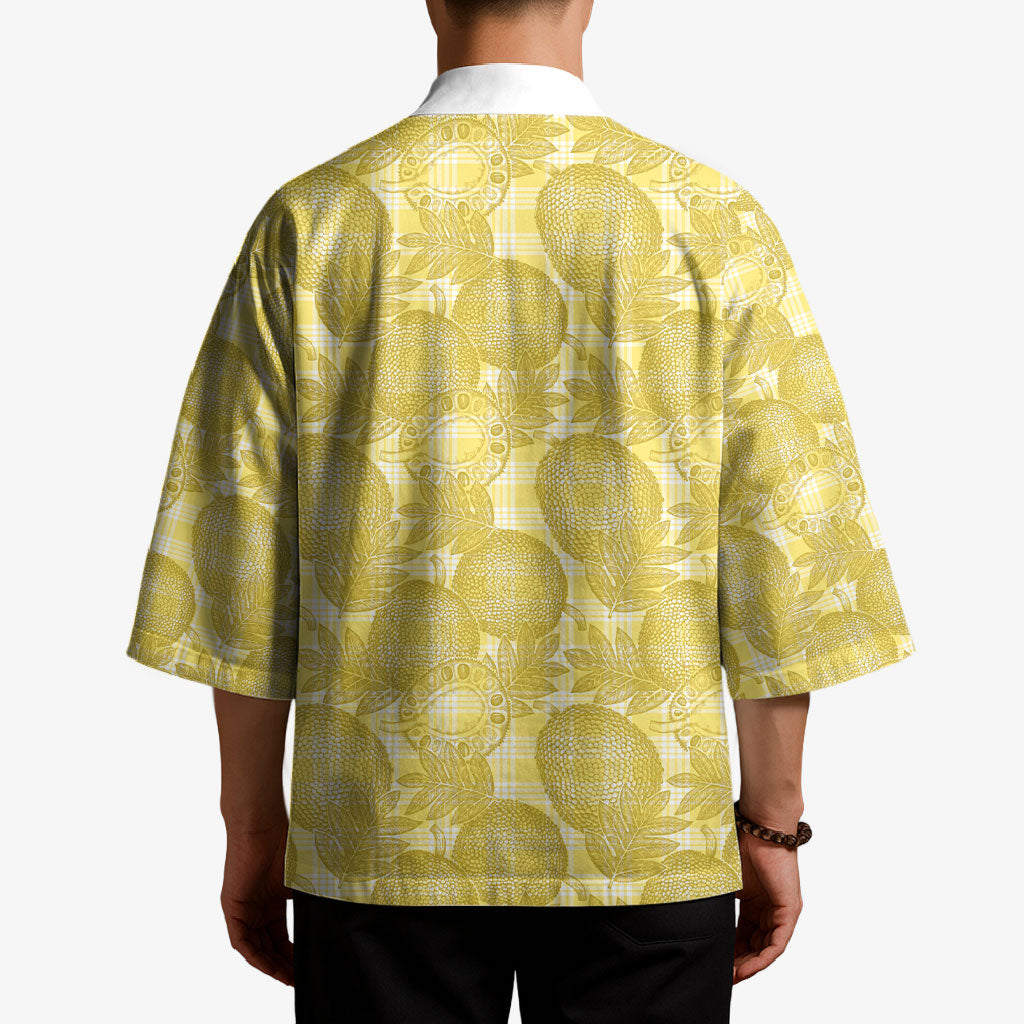Melemele Hawaii Breadfruit Palaka Motifs Kimono LT14 - Polynesian Pride