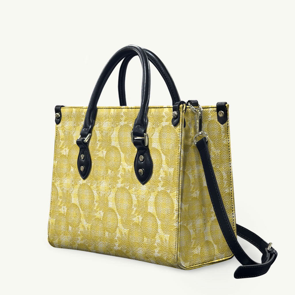 Melemele Hawaii Breadfruit Palaka Motifs Leather Bag LT14 Yellow - Polynesian Pride