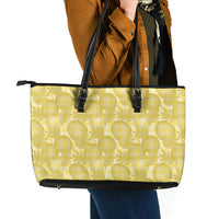 Melemele Hawaii Breadfruit Palaka Motifs Leather Tote Bag LT14 - Polynesian Pride