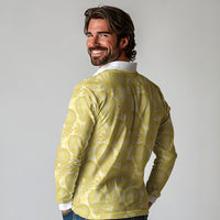 Melemele Hawaii Breadfruit Palaka Motifs Long Sleeve Polo Shirt LT14 - Polynesian Pride