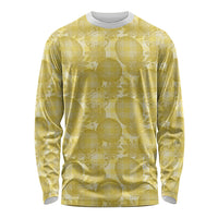 Melemele Hawaii Breadfruit Palaka Motifs Long Sleeve Shirt LT14 Unisex Yellow - Polynesian Pride