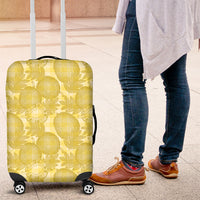 Melemele Hawaii Breadfruit Palaka Motifs Luggage Cover LT14 Yellow - Polynesian Pride
