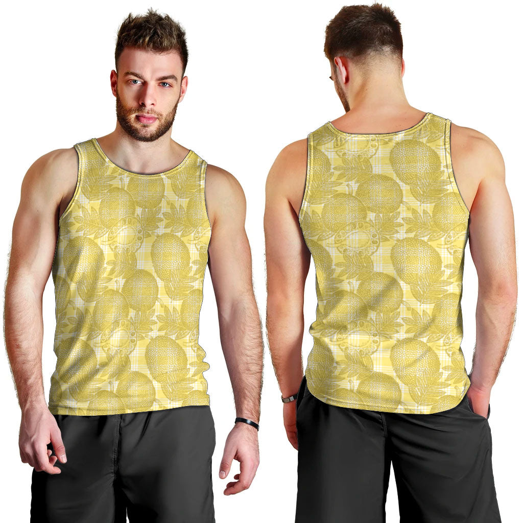 Melemele Hawaii Breadfruit Palaka Motifs Men Tank Top LT14 - Polynesian Pride