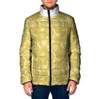 Melemele Hawaii Breadfruit Palaka Motifs Padded Jacket LT14 Men Yellow - Polynesian Pride