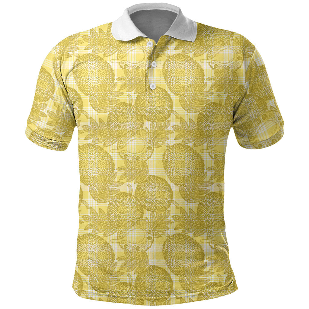 Melemele Hawaii Breadfruit Palaka Motifs Polo Shirt LT14 Yellow - Polynesian Pride