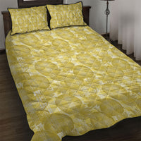 Melemele Hawaii Breadfruit Palaka Motifs Quilt Bed Set LT14 Yellow - Polynesian Pride