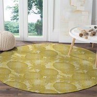 Melemele Hawaii Breadfruit Palaka Motifs Round Carpet LT14 - Polynesian Pride