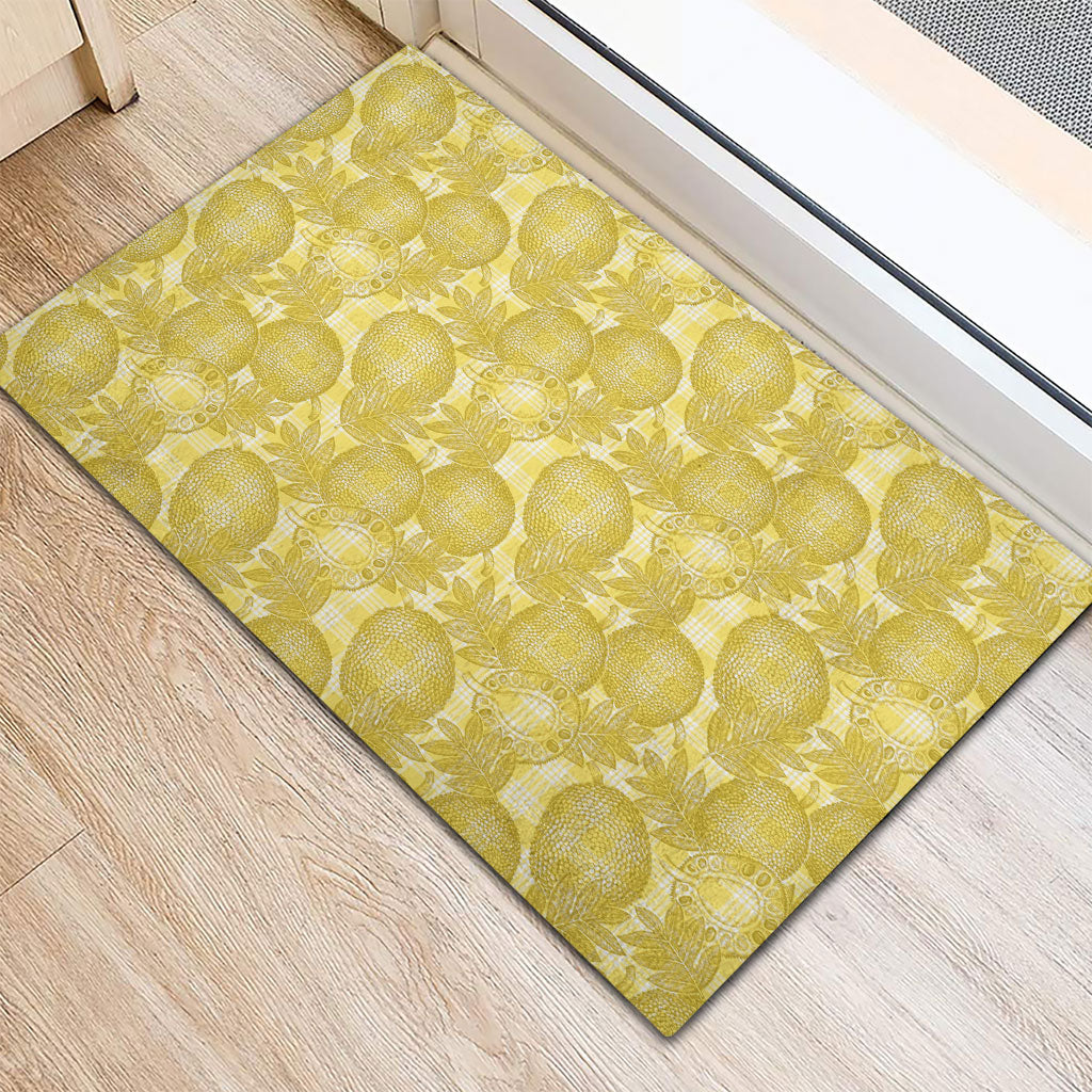 Melemele Hawaii Breadfruit Palaka Motifs Rubber Doormat LT14 - Polynesian Pride