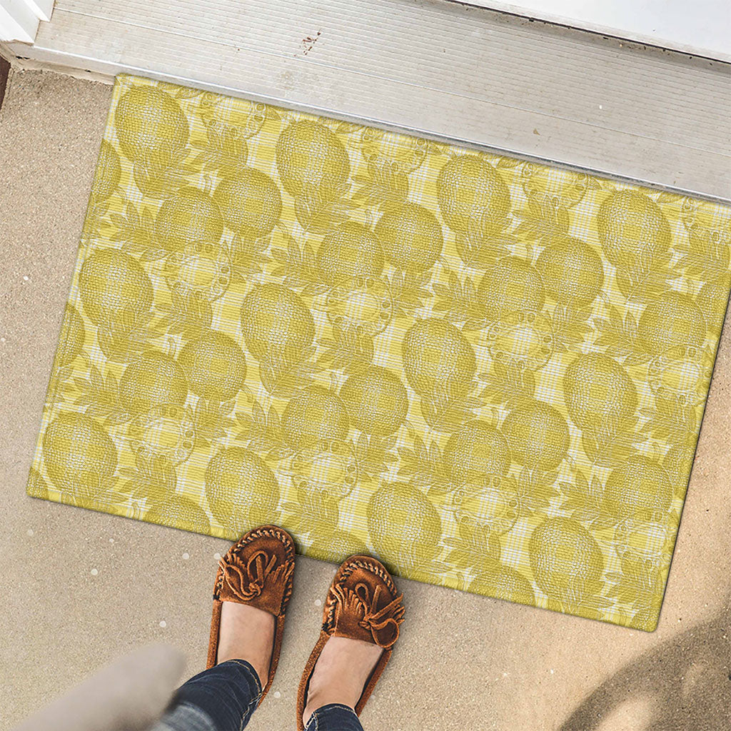 Melemele Hawaii Breadfruit Palaka Motifs Rubber Doormat LT14 - Polynesian Pride