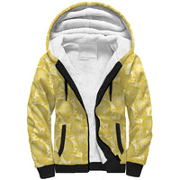 Melemele Hawaii Breadfruit Palaka Motifs Sherpa Hoodie LT14 Unisex Yellow - Polynesian Pride