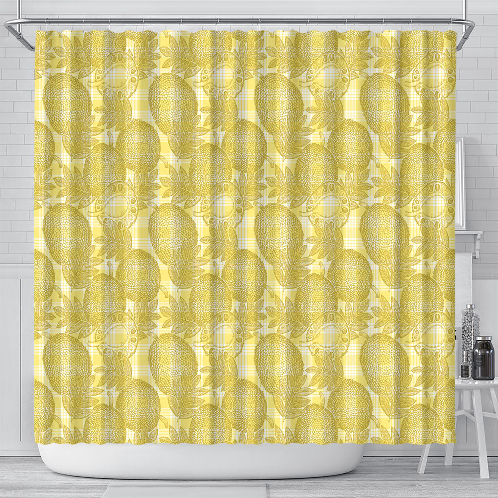 Melemele Hawaii Breadfruit Palaka Motifs Shower Curtain LT14 - Polynesian Pride