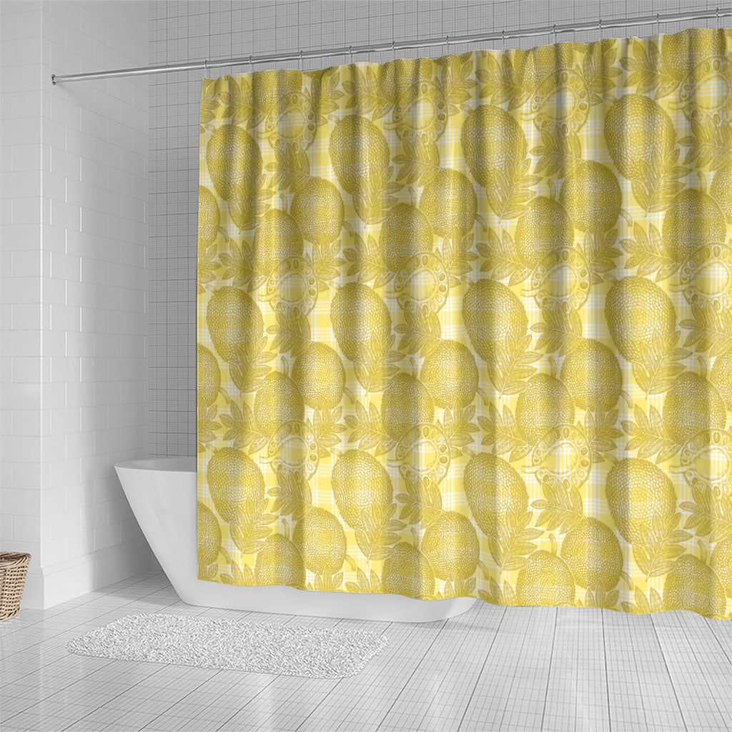 Melemele Hawaii Breadfruit Palaka Motifs Shower Curtain LT14 - Polynesian Pride