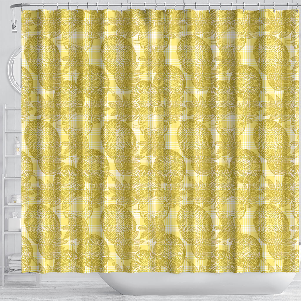 Melemele Hawaii Breadfruit Palaka Motifs Shower Curtain LT14 - Polynesian Pride