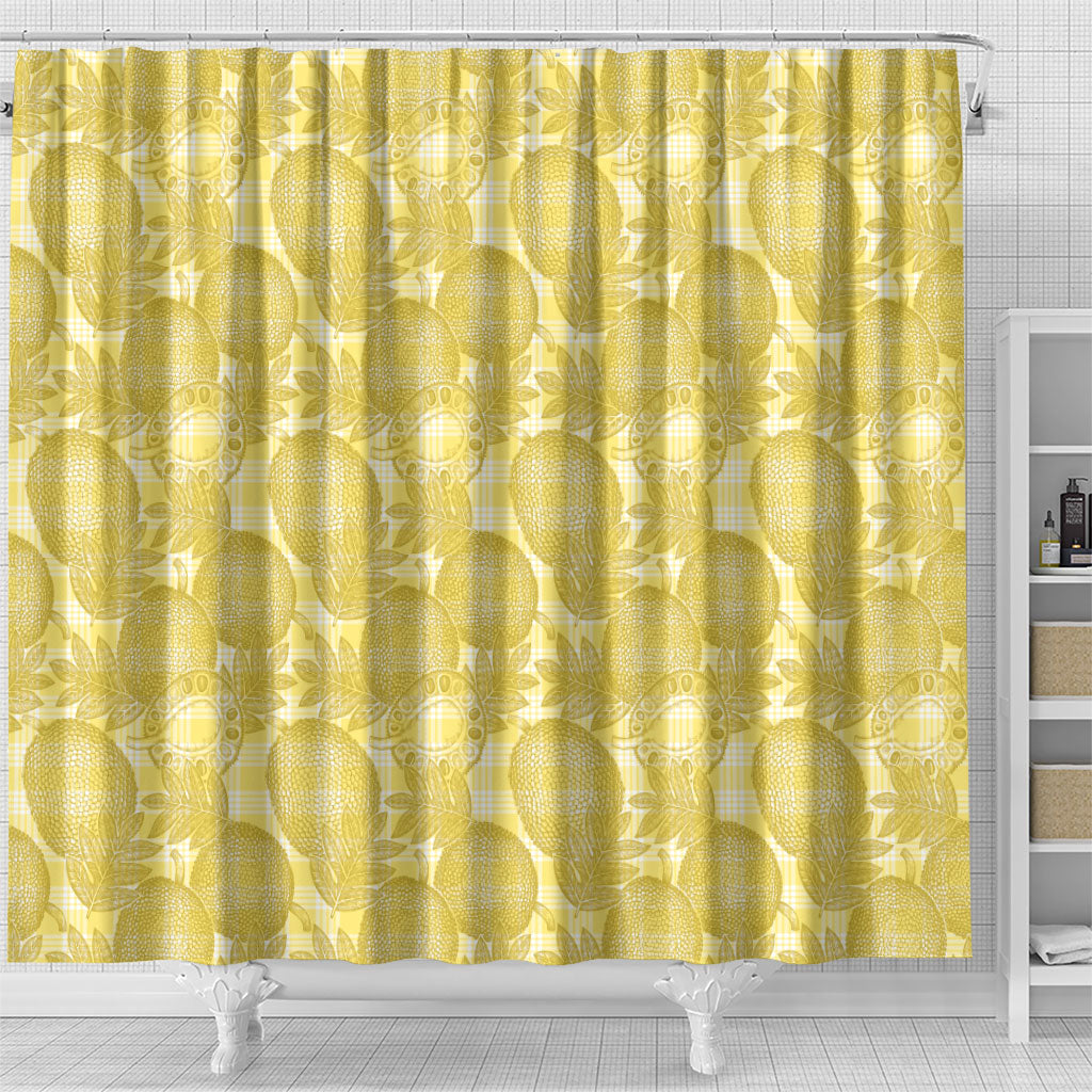 Melemele Hawaii Breadfruit Palaka Motifs Shower Curtain LT14 - Polynesian Pride