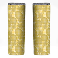 Melemele Hawaii Breadfruit Palaka Motifs Skinny Tumbler LT14 Yellow - Polynesian Pride