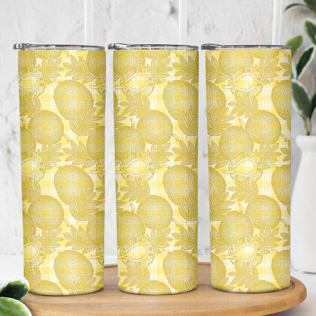 Melemele Hawaii Breadfruit Palaka Motifs Skinny Tumbler LT14 - Polynesian Pride